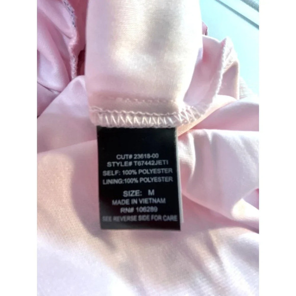 Trixxi Girl Romper Pink Multicolored Floral Lined Button Back Elastic Waist Bow - Picture 5 of 7